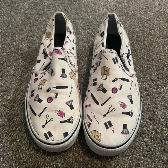 Vans Asher Shoes Women’s Size 7 Makeup Print Slip-on Sneakers - Picture 1 of 5